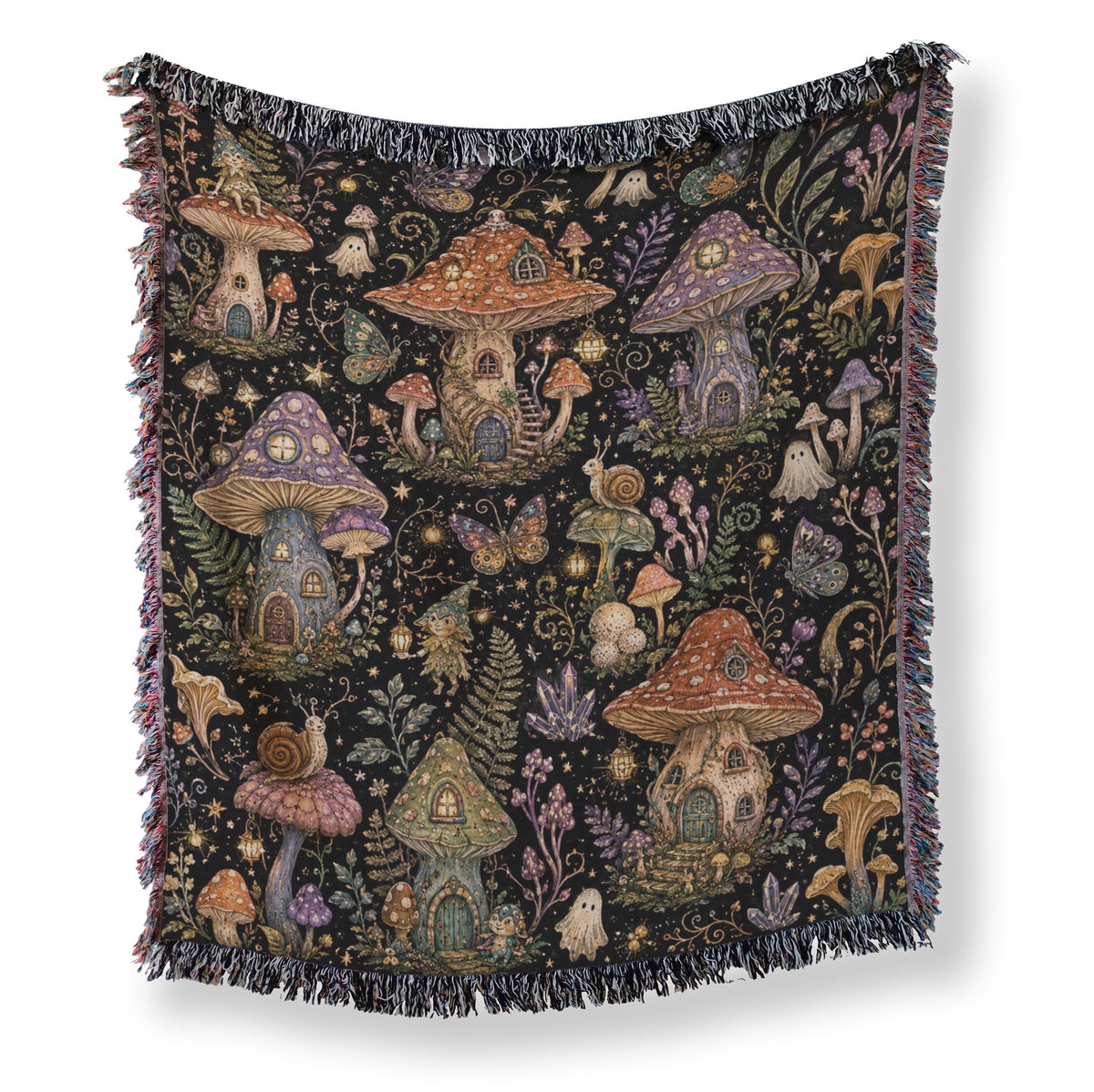 Enchanted Mushroom Village Blanket Main image