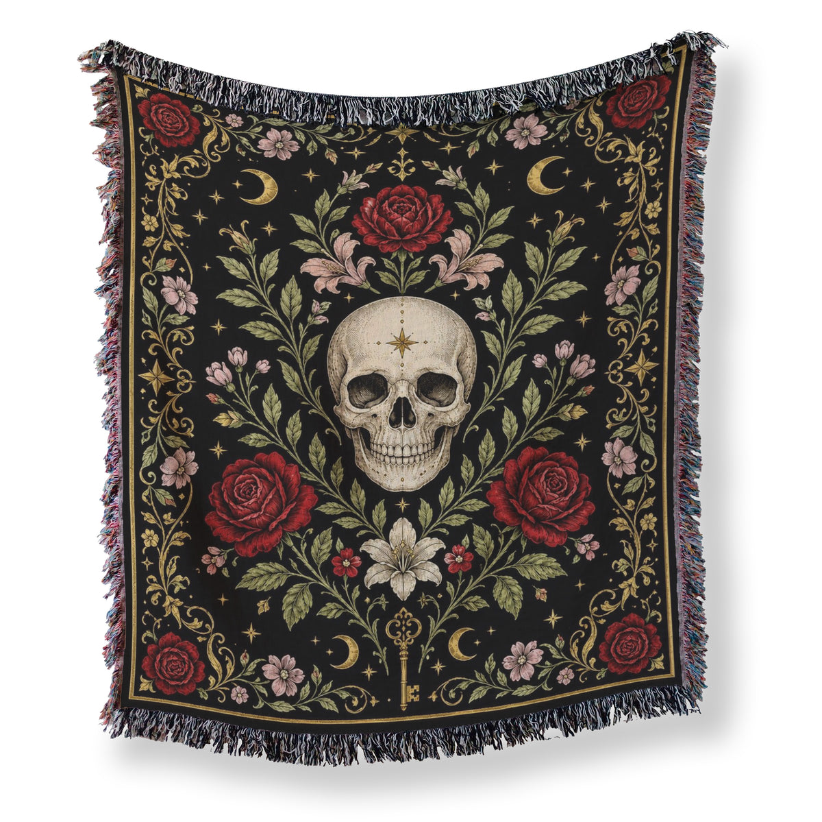 Skull & Celestial Roses Blanket Main image