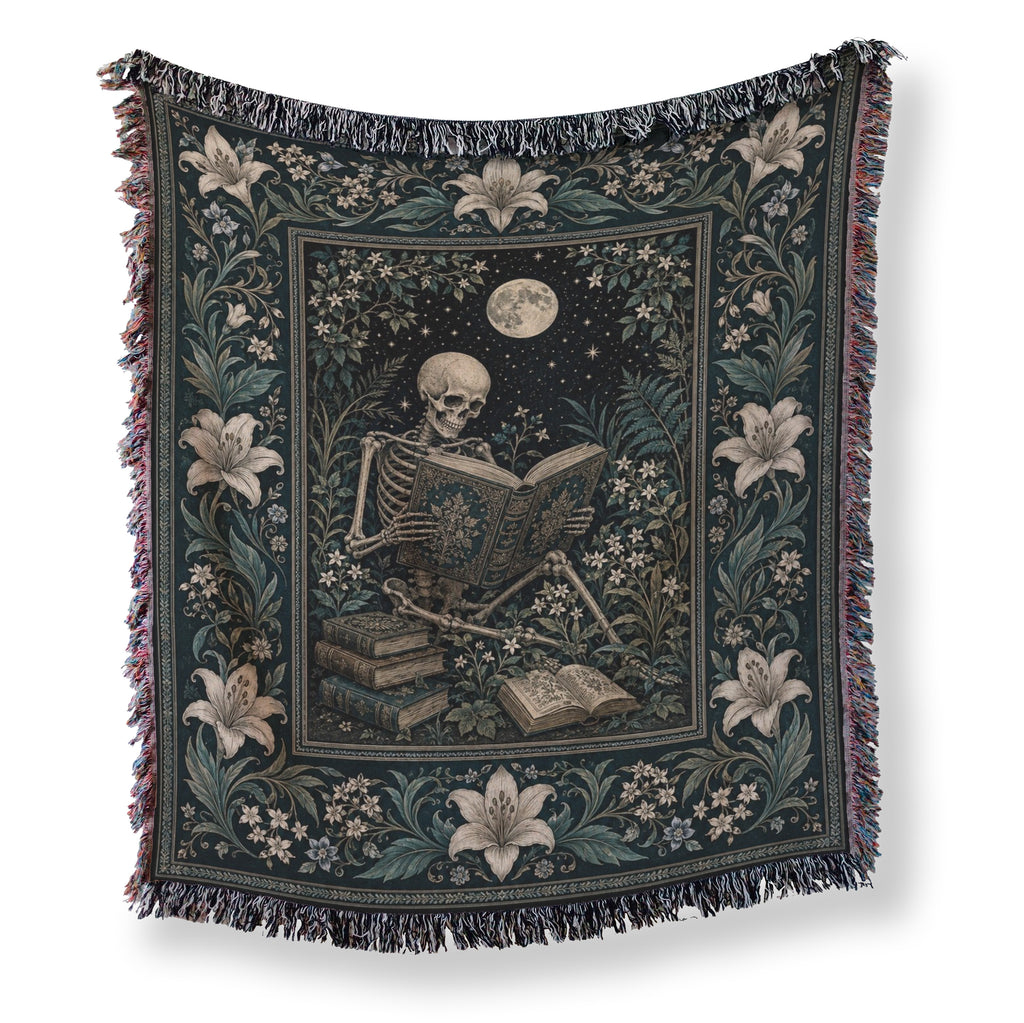 Moonlit Skeleton Reader Blanket