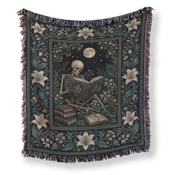 Moonlit Skeleton Reader Blanket