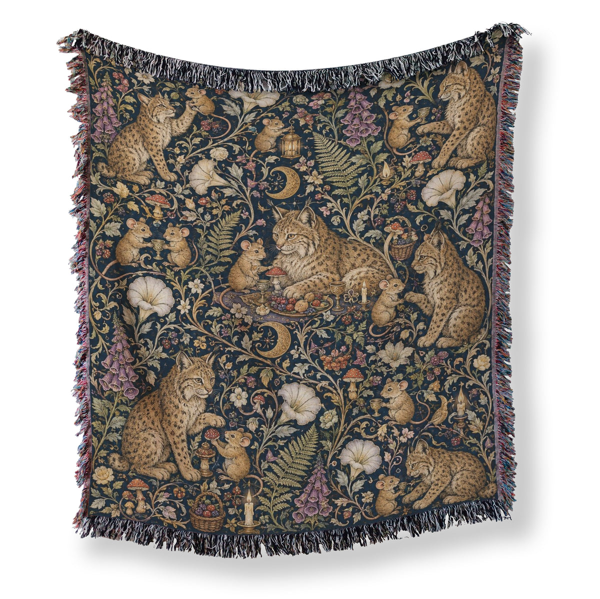 The Moonlit Lynx Feast Blanket