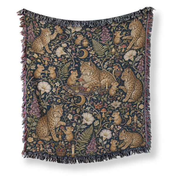 The Moonlit Lynx Feast Blanket