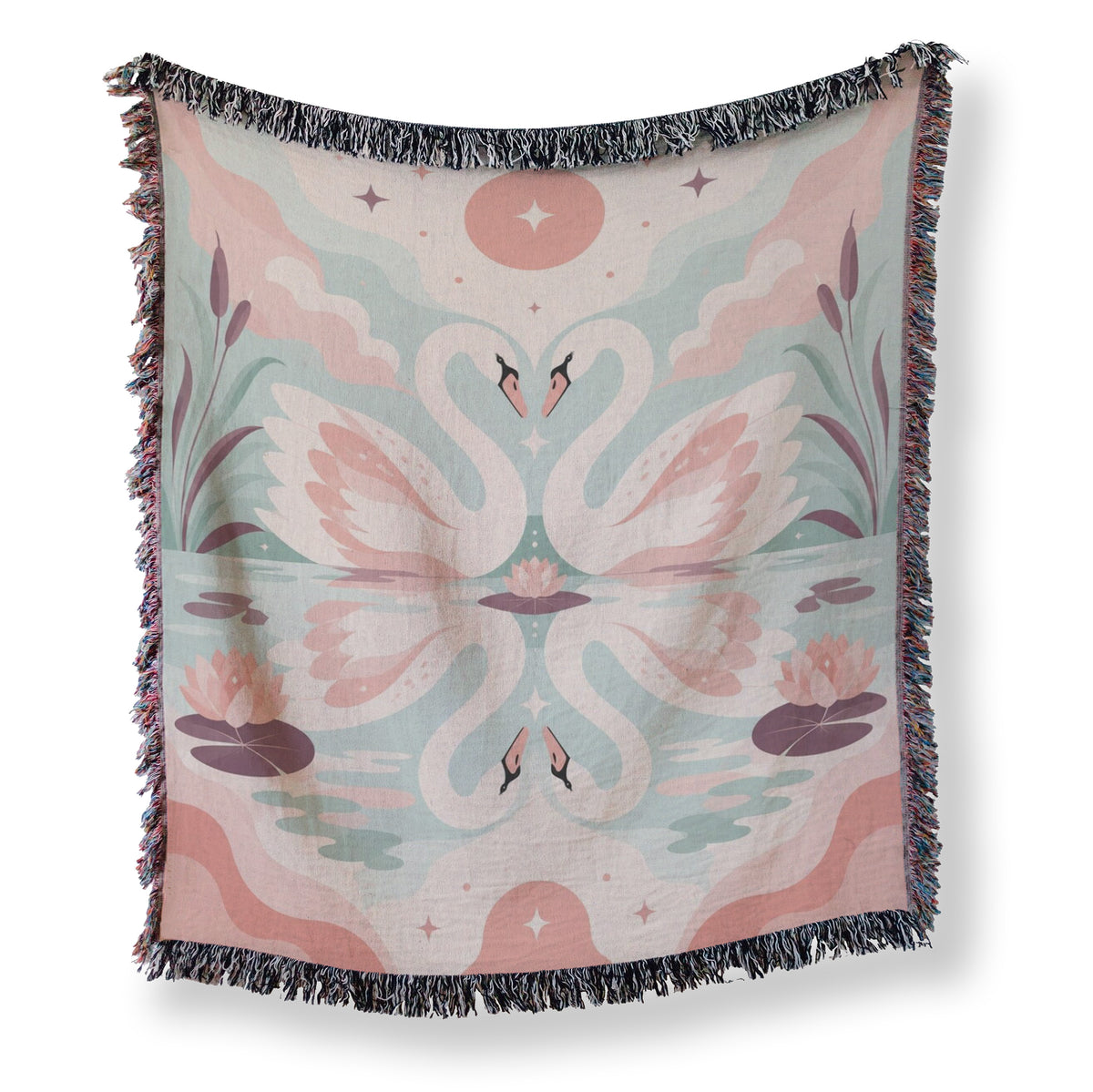 Blush Swan Reflection Blanket Main image