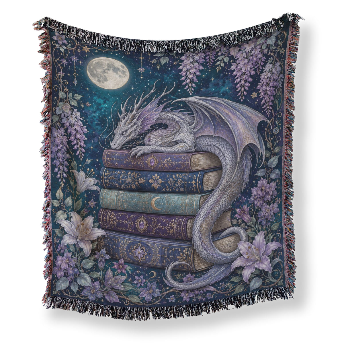 Sleeping Wisteria Dragon Library Blanket Main image