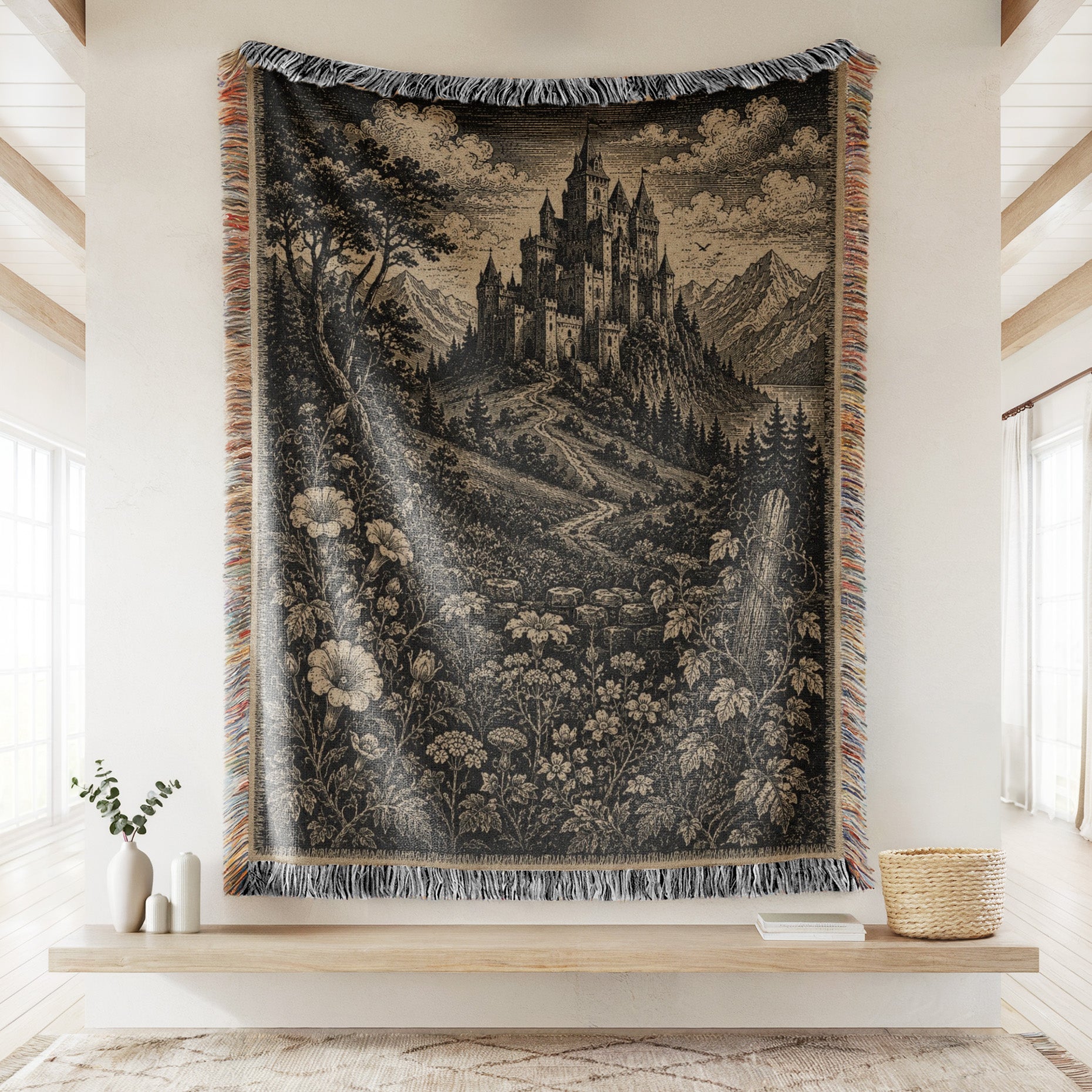The Shadowed Mountain Castle Blanket Secondary image