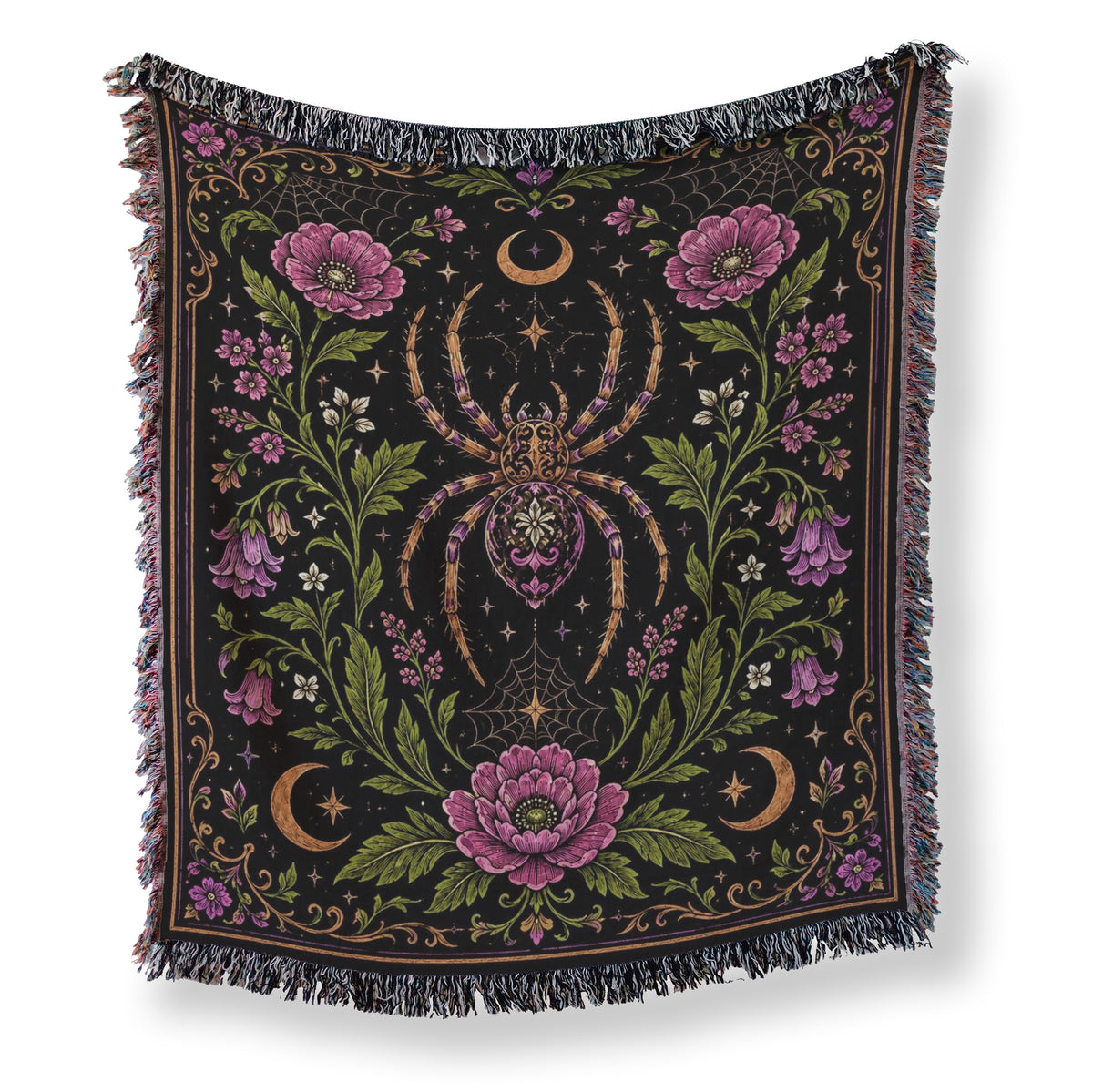 Moonlit Spider Garden Blanket