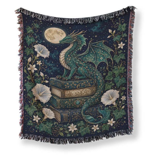 Emerald Moon Dragon Library Blanket