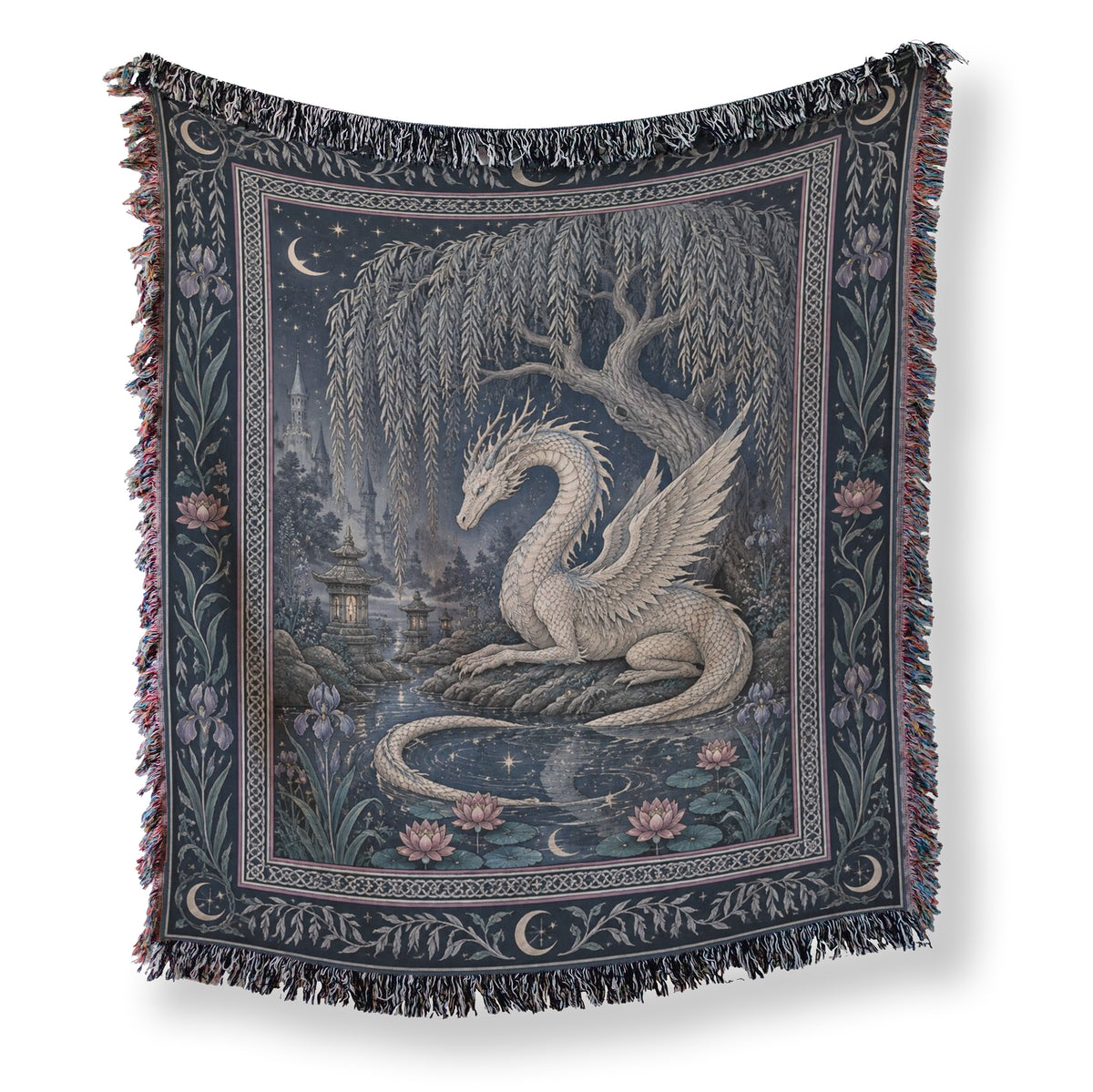 The Moonlit Willow Dragon Blanket Main image