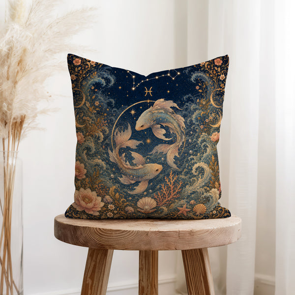 The Celestial Fishes – Pisces Zodiac Pillow