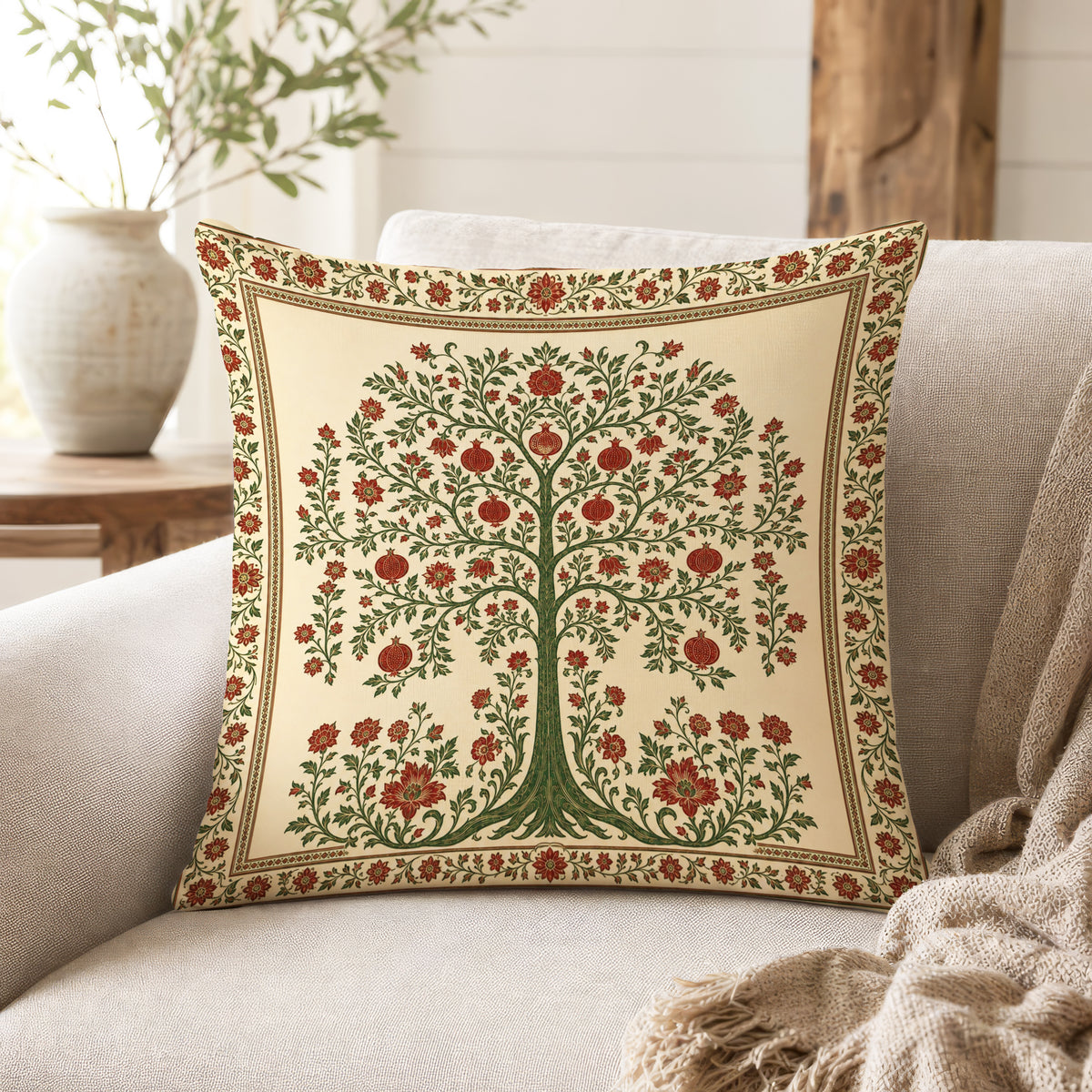 Pomegranate Tree of Life Pillow