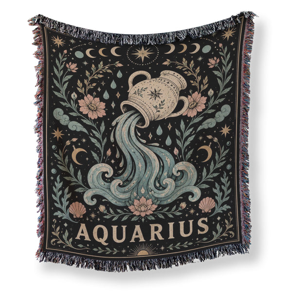 Aquarius Water Bearer Zodiac Blanket