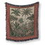 Crimson Palm Garden Blanket