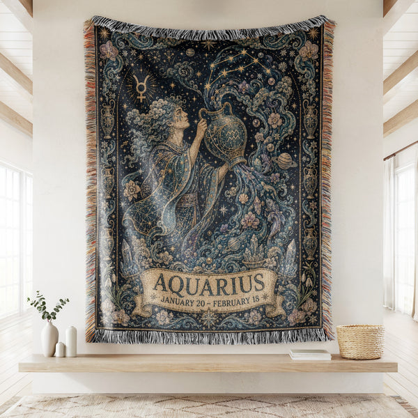 Aquarius Celestial Water Bearer Blanket