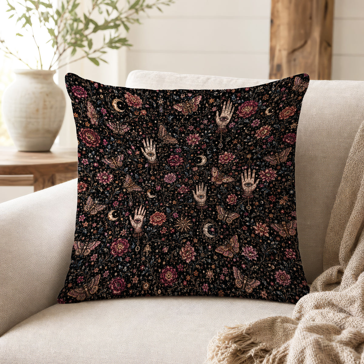 The Seer’s Garden – Mystical Palmistry Pillow