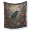 Autumn Raven Floral Blanket