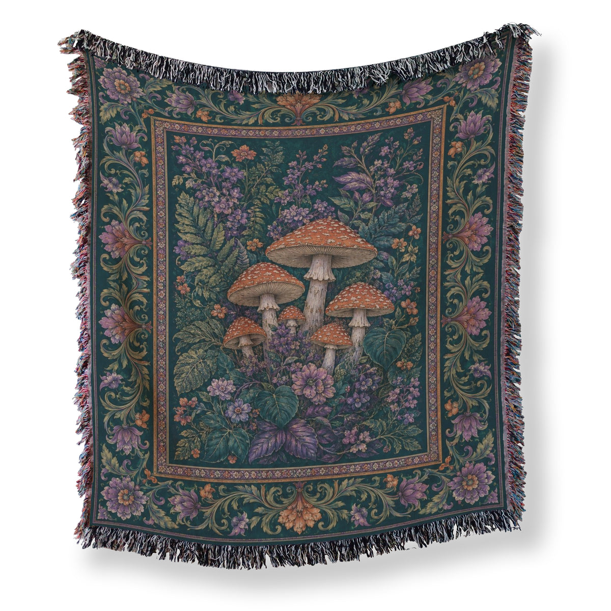 Midnight Mushroom Garden Blanket Main image