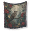 Red Peony Owl Blanket