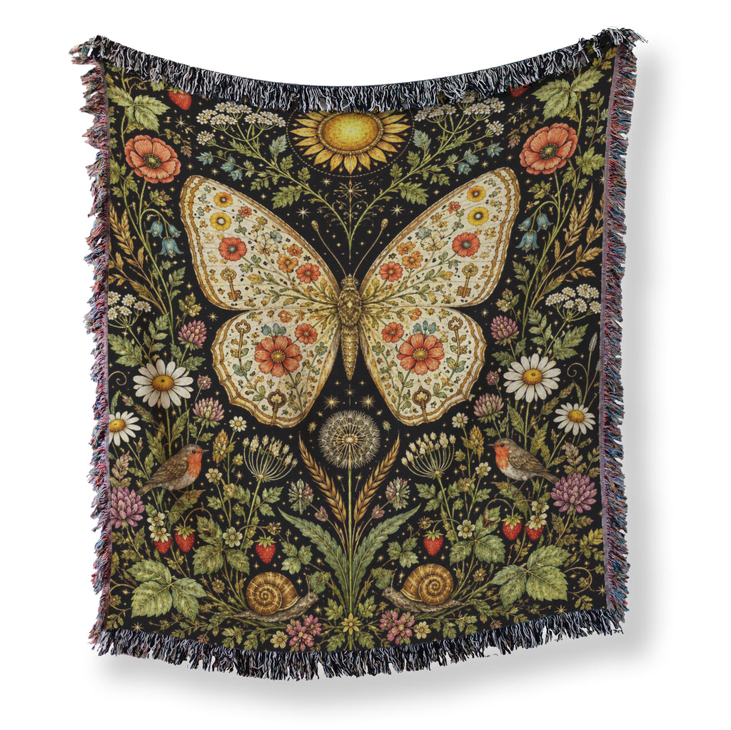 Sunlit Meadow Butterfly Blanket
