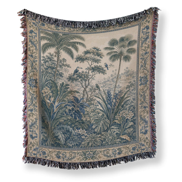 Blue Aviary Jungle Blanket