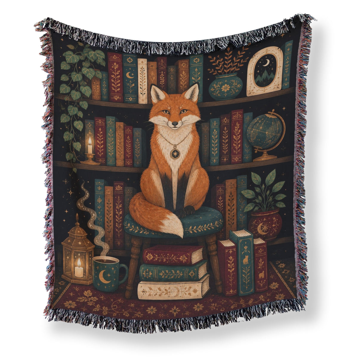 Fox of the Celestial Library Blanket