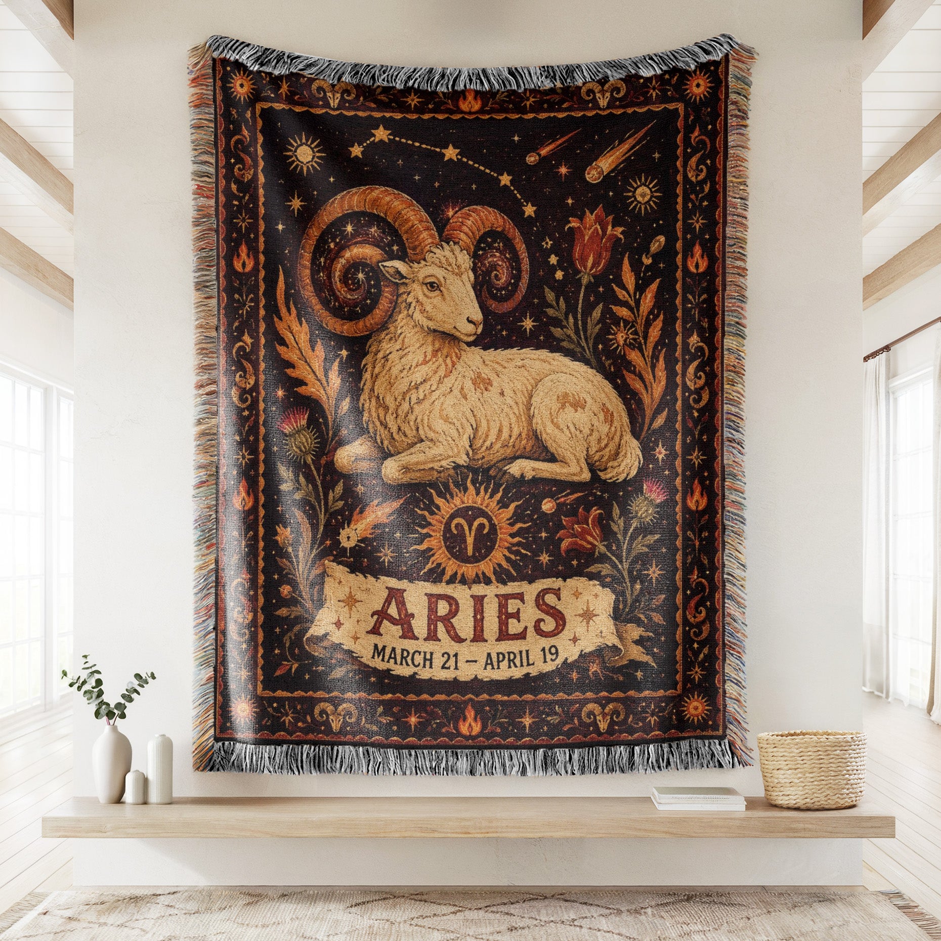 Aries Ember Ram Zodiac Blanket Secondary image