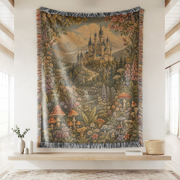 The Wildflower Mushroom Castle Blanket