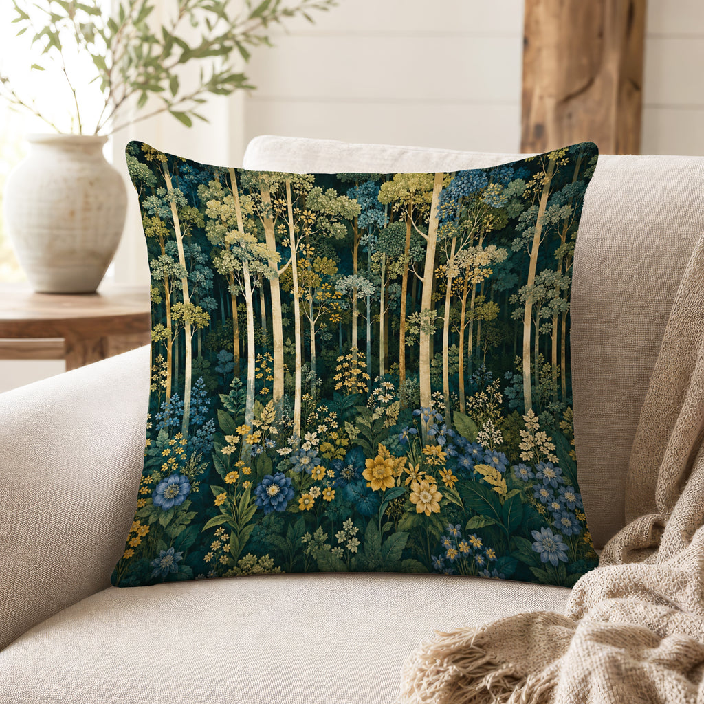 Midnight Flower Grove Pillow