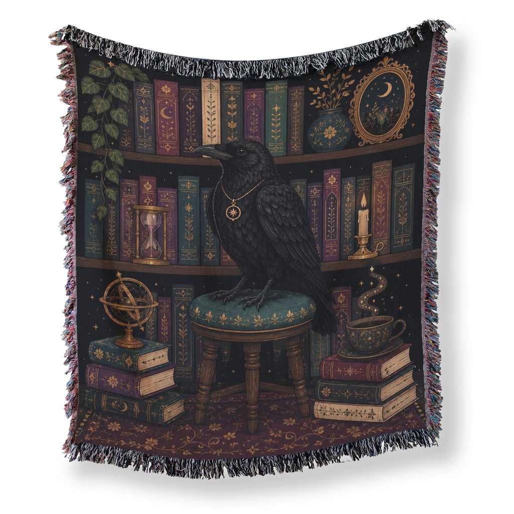 Raven of the Midnight Library Blanket