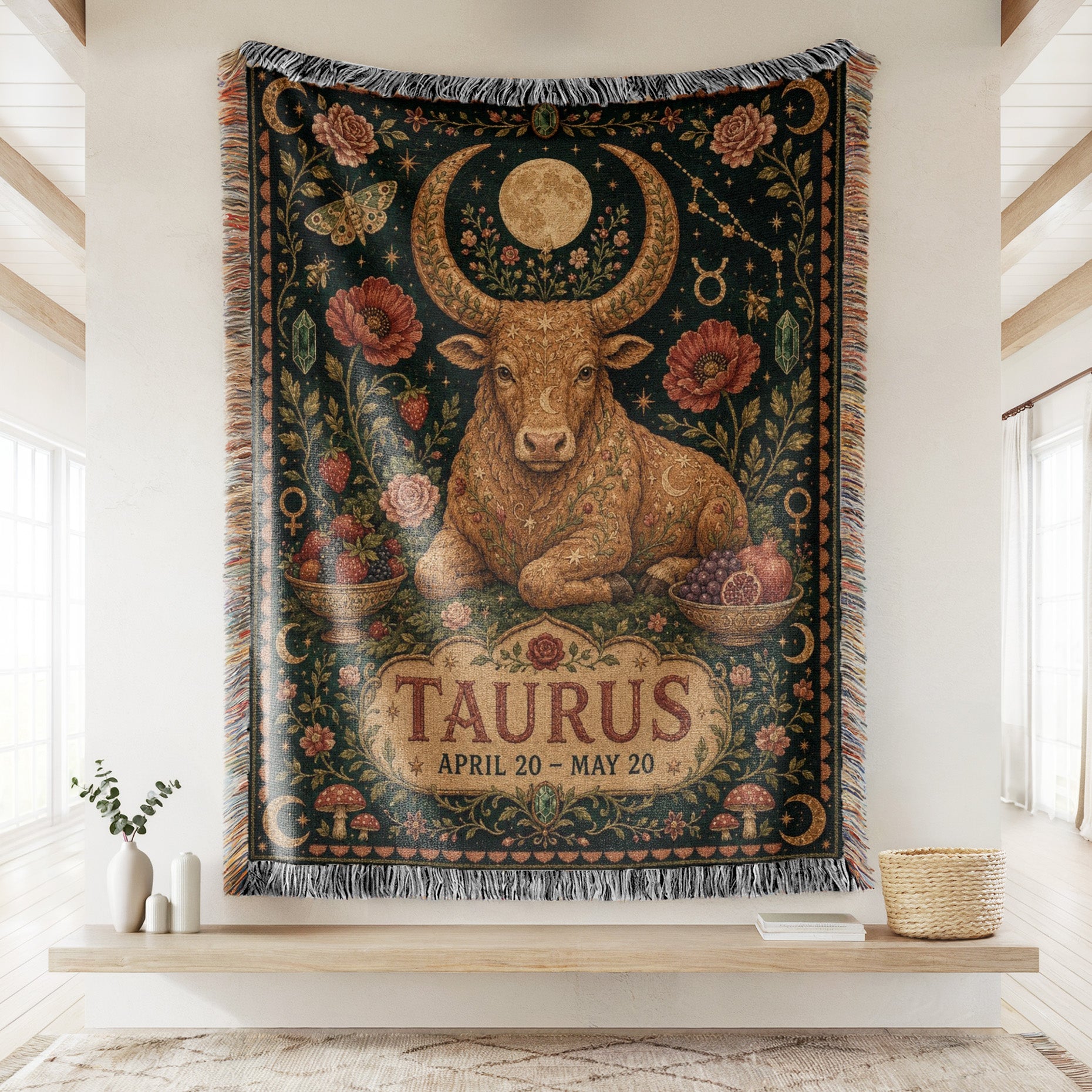 Taurus Moon Garden Bull Blanket Secondary image