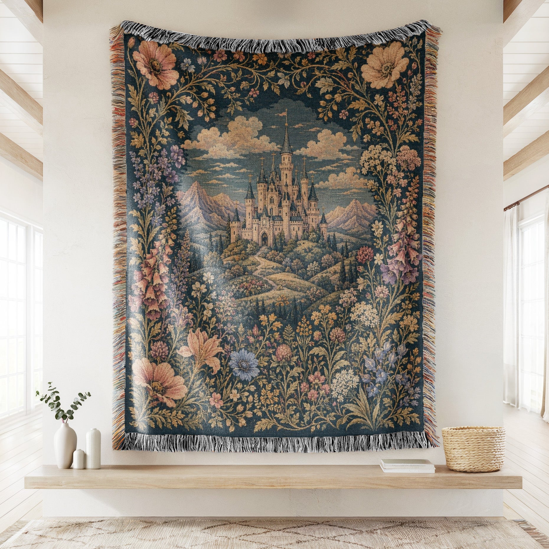 The Midnight Floral Castle Blanket Secondary image