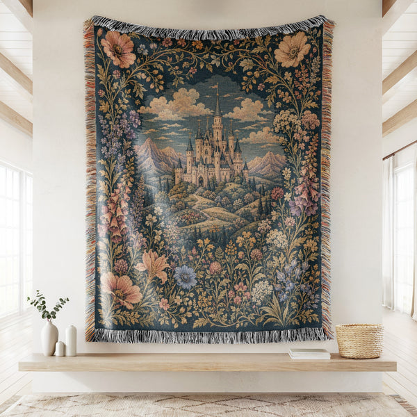The Midnight Floral Castle Blanket
