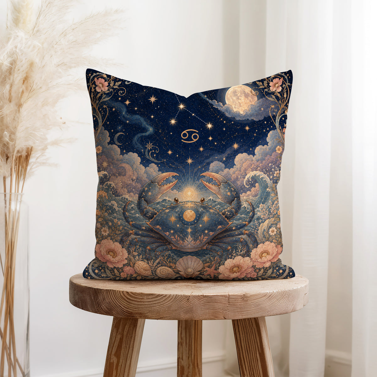 The Moon Crab – Cancer Zodiac Pillow