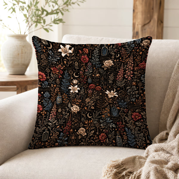 The Apothecary Garden – Gothic Botanical Pillow