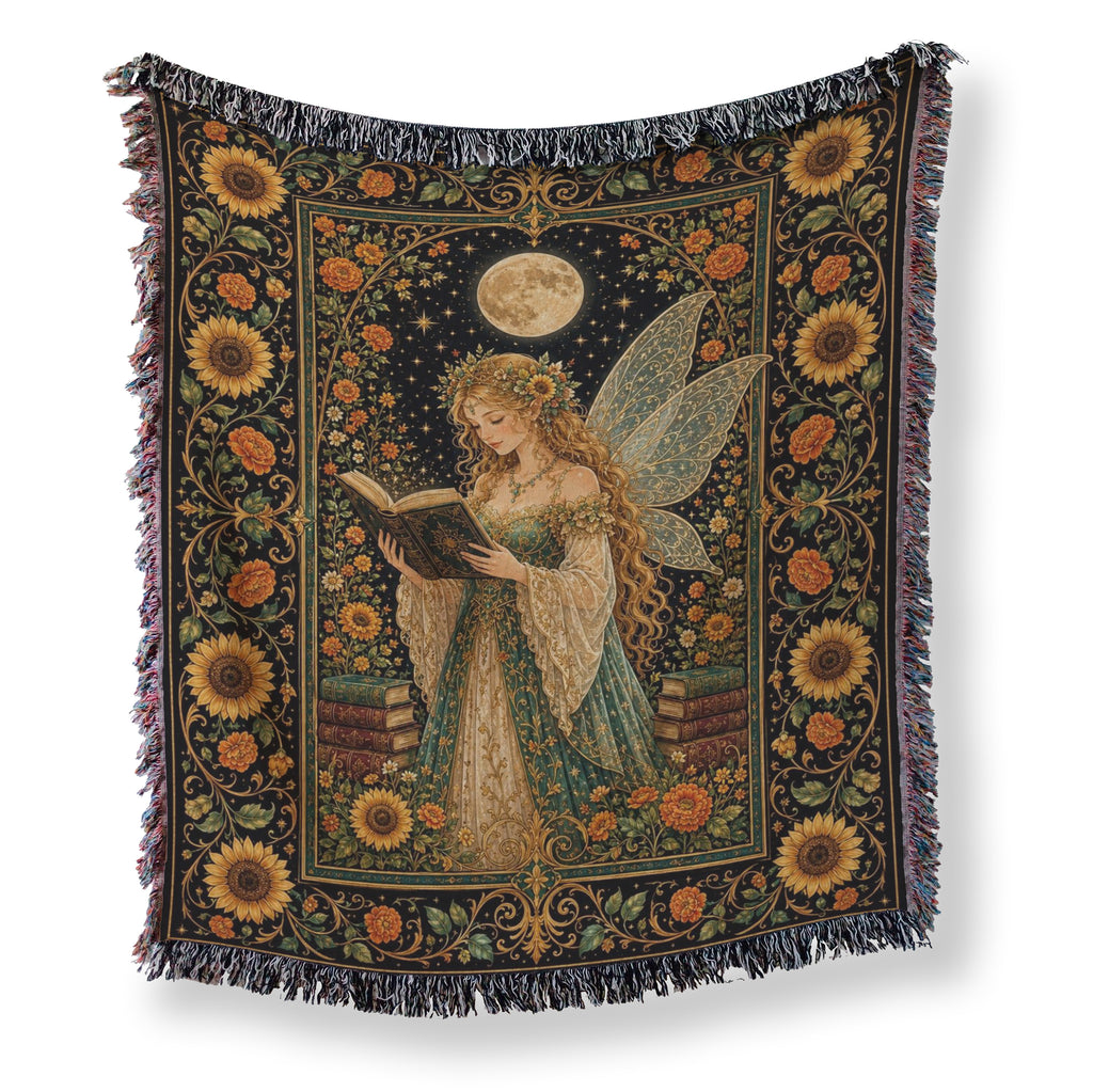 Sunflower Moon Fairy Reader Blanket
