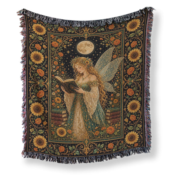 Sunflower Moon Fairy Reader Blanket