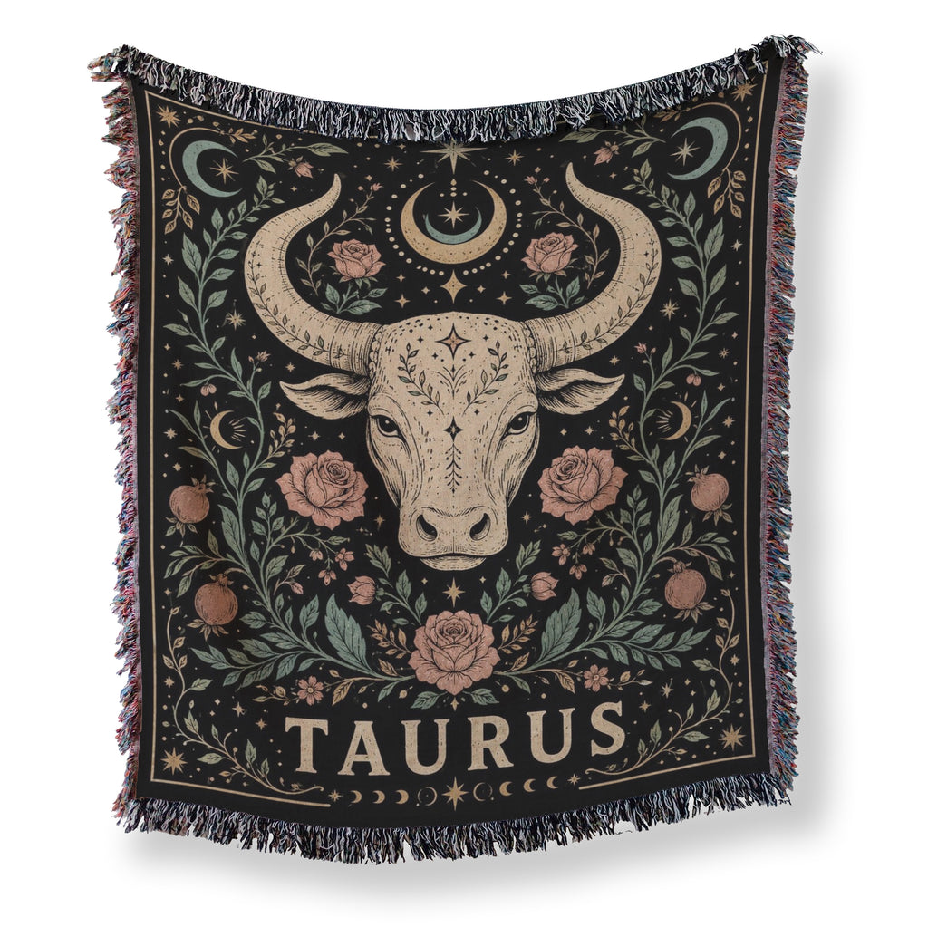 Taurus Floral Bull Zodiac Blanket