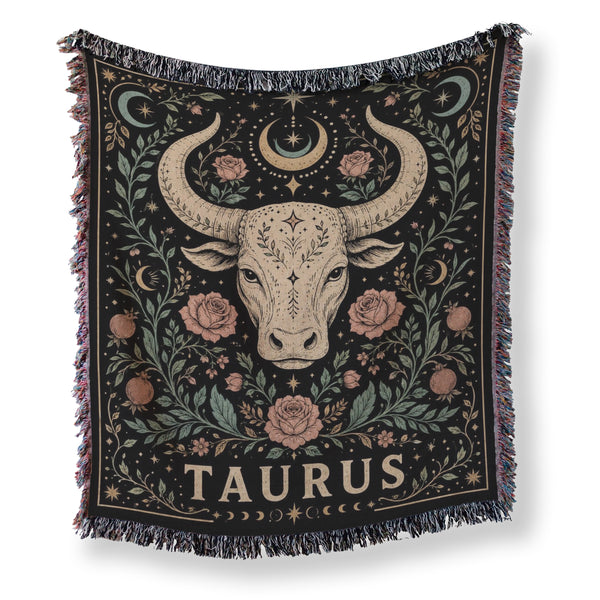 Taurus Floral Bull Zodiac Blanket