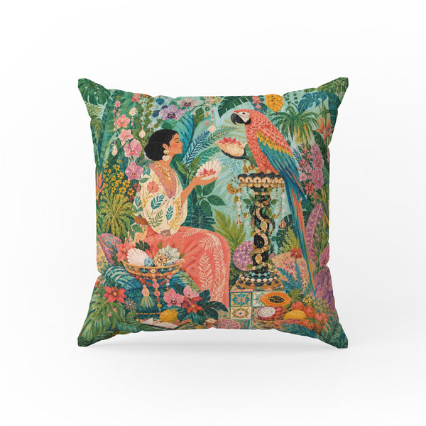 The Parrot Garden – Tropical Bird Pillow