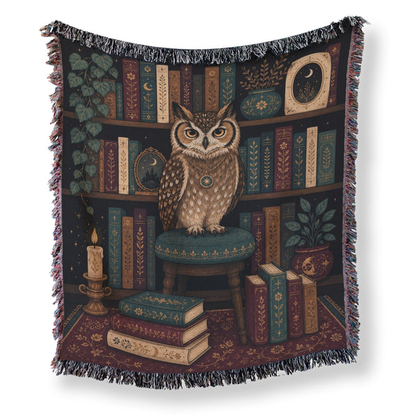 Owl of the Celestial Library Blanket