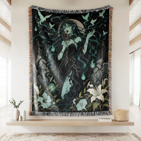 Ghost Singer of the Midnight Garden Blanket