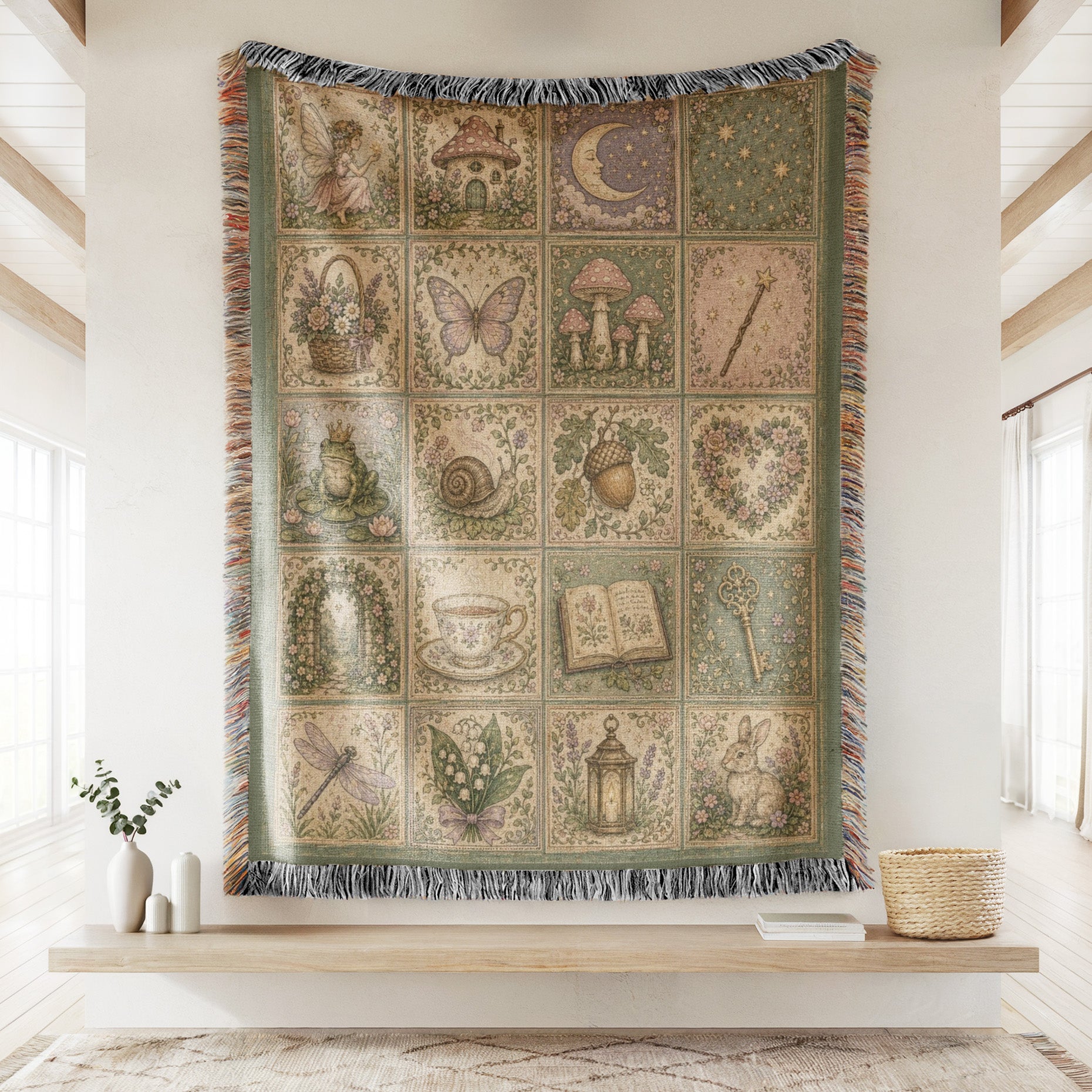 Enchanted Fairy Garden Patchwork Blanket Secondary image