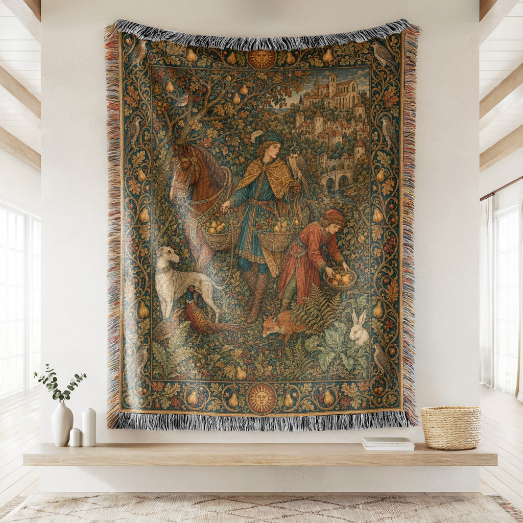 The Falconer of the Pear Orchard Blanket