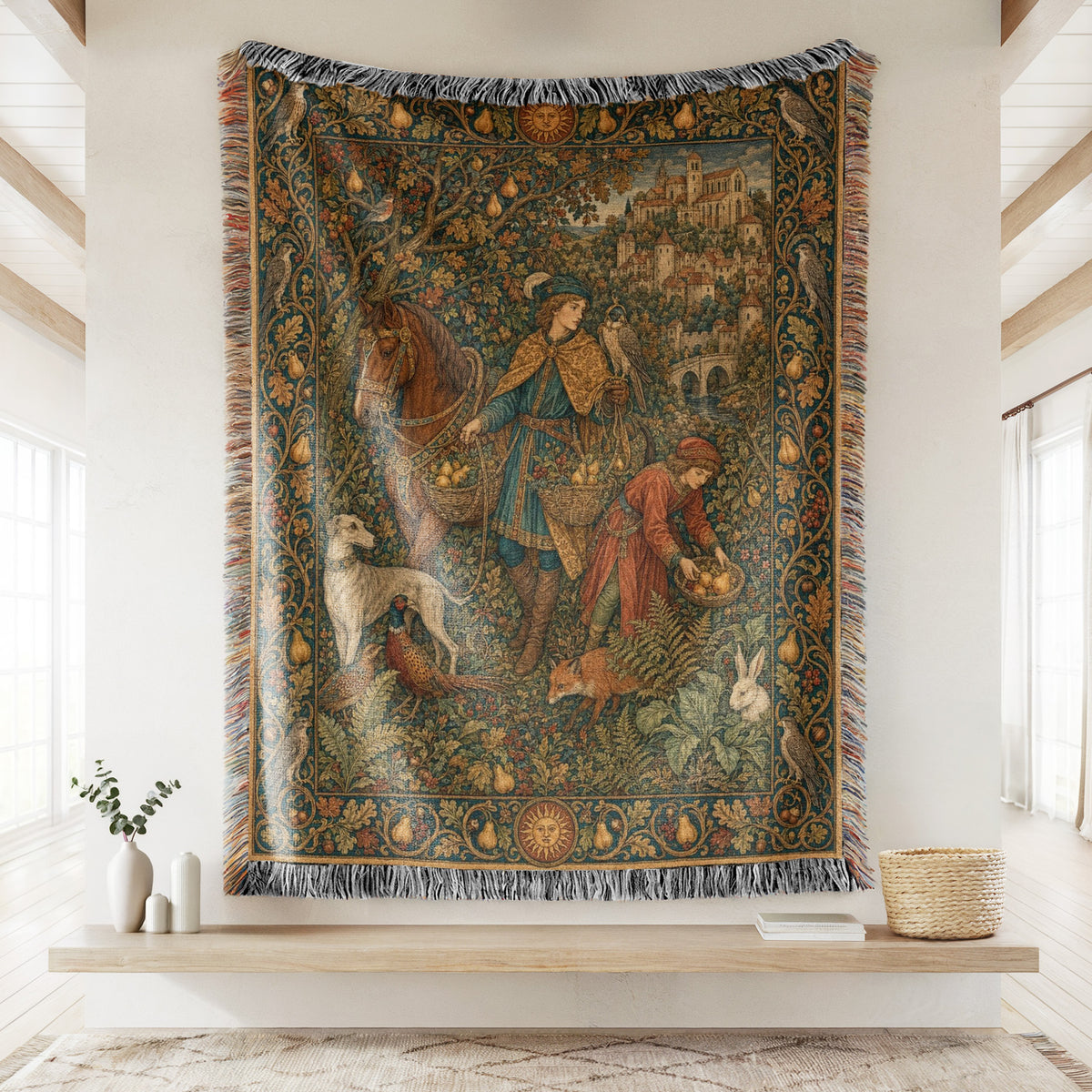 The Falconer of the Pear Orchard Blanket