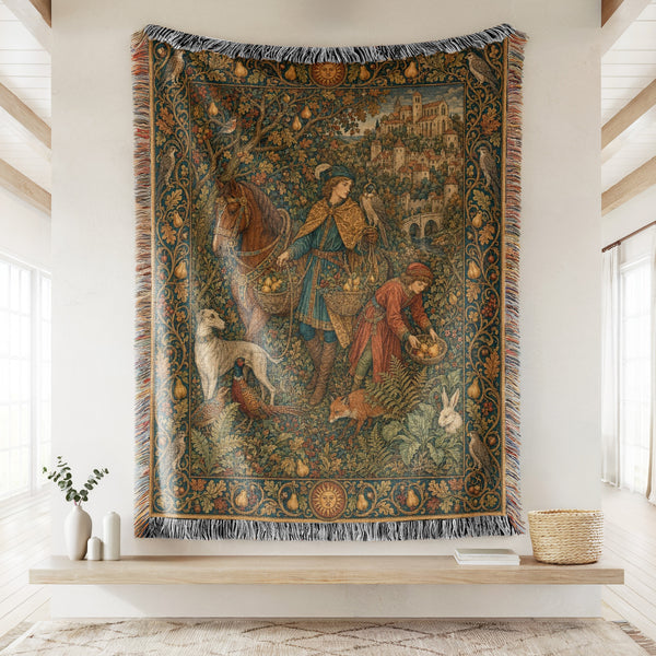 The Falconer of the Pear Orchard Blanket