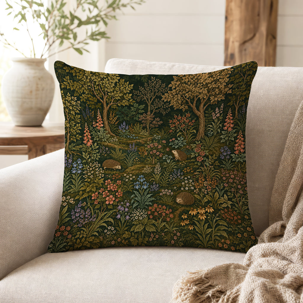 Hedgehog Hollow Floral Pillow