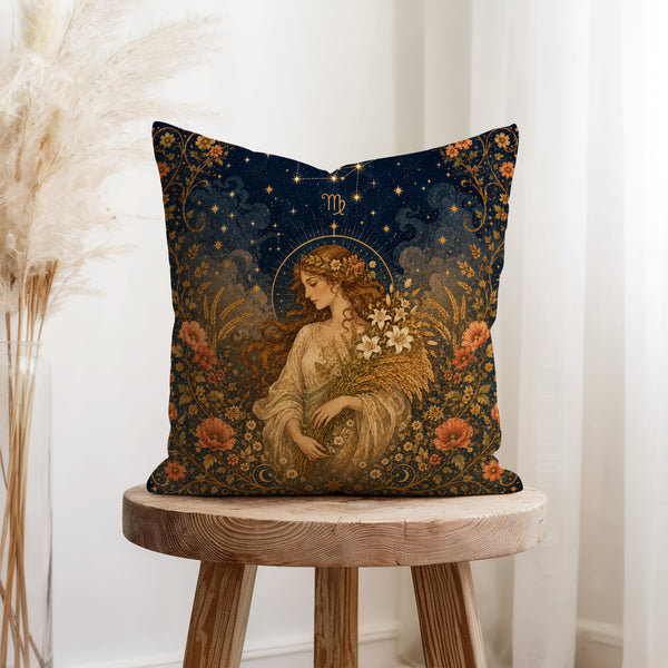 The Harvest Maiden – Virgo Zodiac Pillow