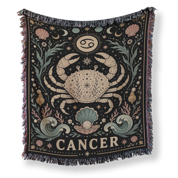 Cancer Moonlit Crab Zodiac Blanket