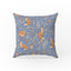 Foxes in Bloom – Blue Woodland Floral Pillow