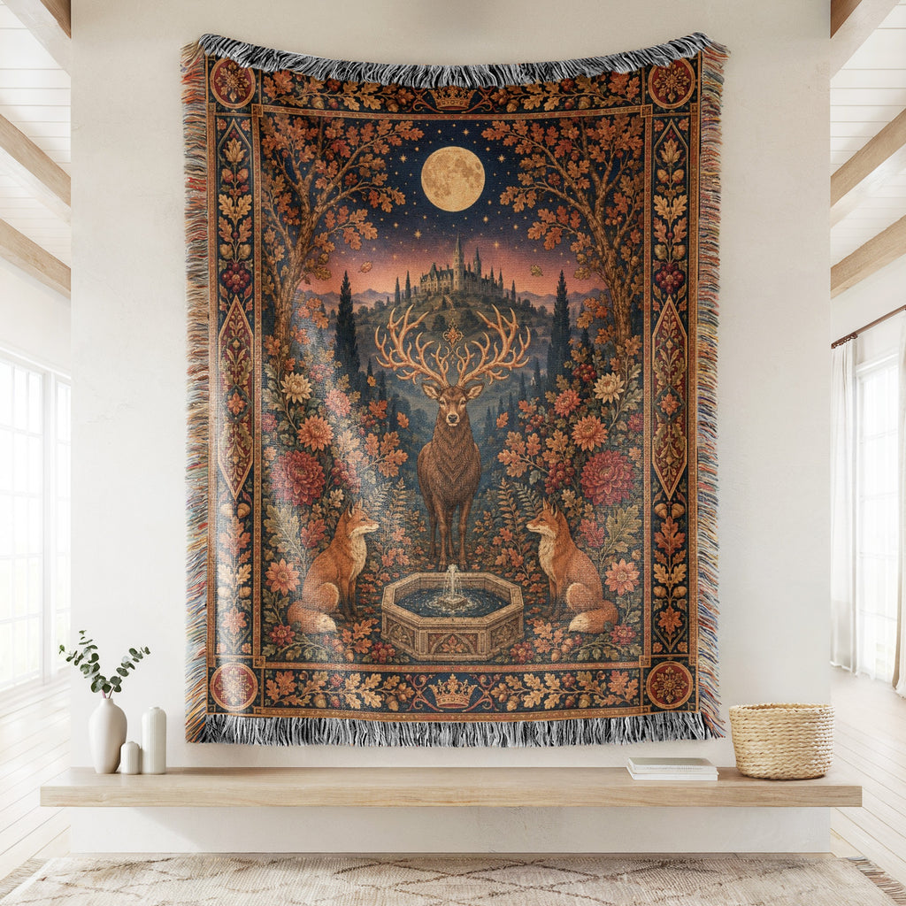 The Stag of the Autumn Moon Blanket