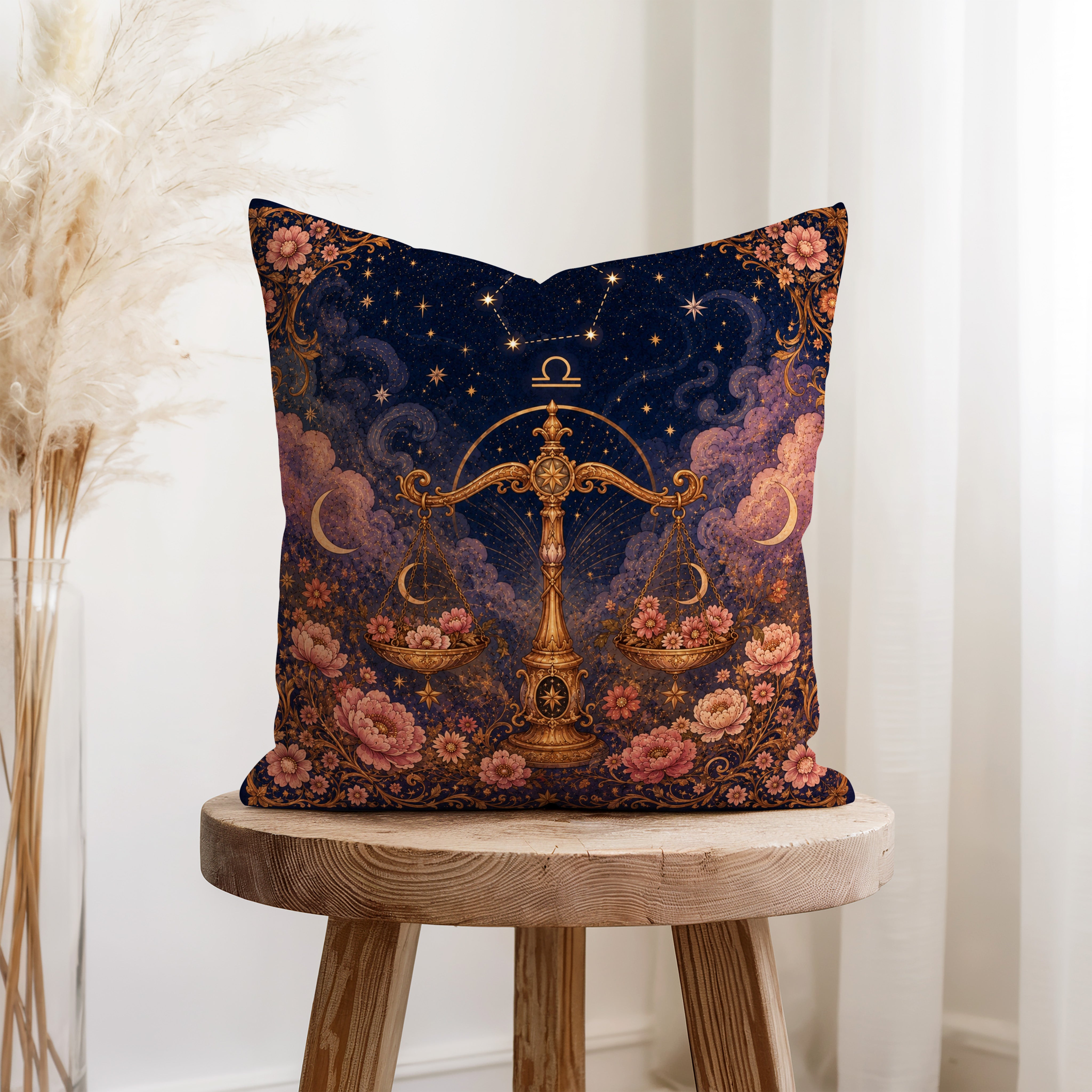 The Golden Balance – Libra Zodiac Pillow Secondary image
